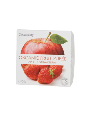 Pack 12 Compotas Bio Manzana y Fresa 2x100g Clearspring