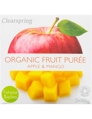 Pack 12 Compotas Bio Manzana y Mango 2x100g Clearspring