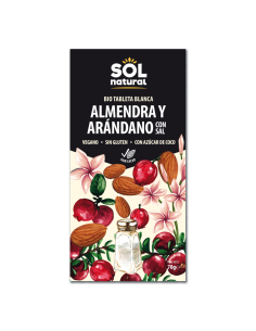 Pack 10 Tabletas Chocolate Blanco Almendra-Arándano Bio 70g