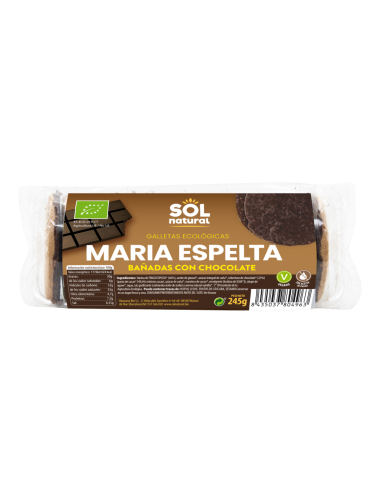 Pack 12 Uds. Marías Espelta Bañadas Con Chocolate Bio 245 g  de Solnatural