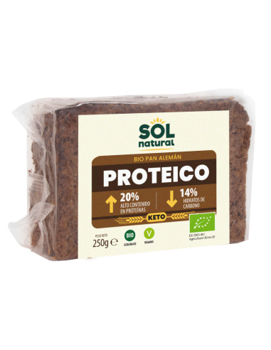 Pack 9 Uds. Pan Alemán Proteico Keto Bio 250 g  de Solnatural