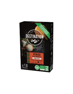 Capsulas Biodegradables Pur Arábica Perú Bio, 10X5,5 G de Destination