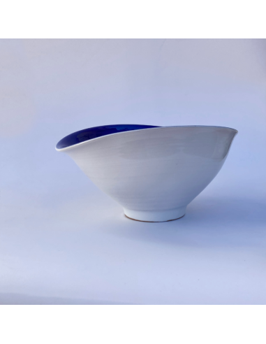 Cuenco de afeitado de cerámica Bunzlau, blanco y azúl, 10 cm_PENC** de Redecker