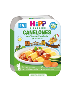 Canelones Bio Hipp con Tomate, Zanahoria y Calabacín 250 g