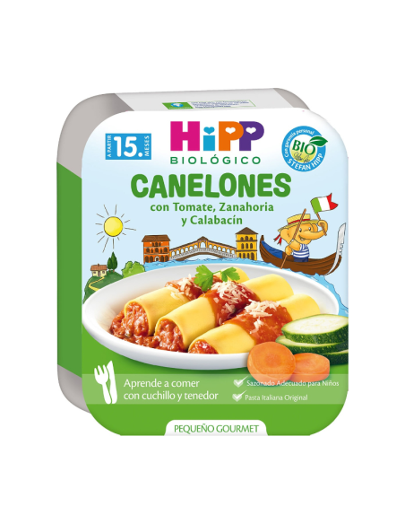 Canelones Con Tomate, Zanahoria Y Calabacín Bio 250 g  de Hipp