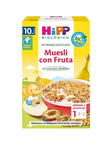 Pack 6 Muesli Frutas Bio Hipp 200g - Desayuno Saludable
