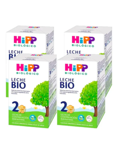 Pack 4 Leche Bio 2 Continuación Hipp 600 g - Nutrición Natural