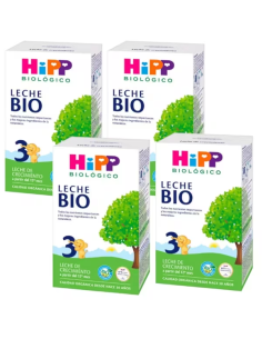 Pack 4 Leche 3 Crecimiento Bio Hipp 500 g - Nutrición Infantil