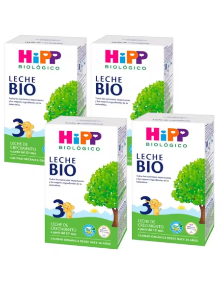 Pack 4 Leche 3 Crecimiento Bio Hipp 500 g - Nutrición Infantil