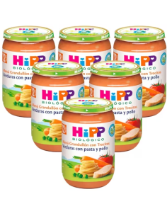 Pack 6 Uds. Tarrito De Verduras Con Pasta Y Pollo Bio 220 g  de Hipp