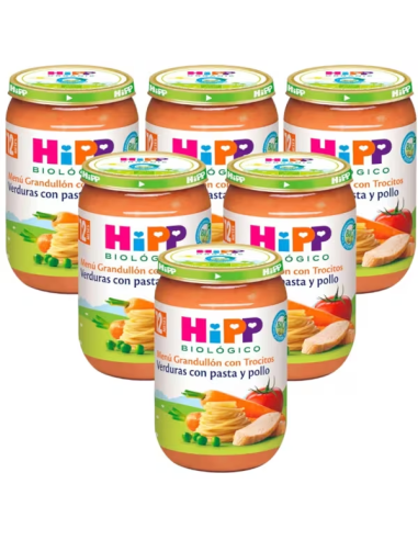 Pack 6 Tarritos Bio Hipp Verduras, Pasta y Pollo 220 g