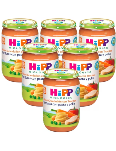 Pack 6 Tarritos Bio Hipp Verduras, Pasta y Pollo 220 g