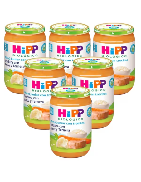 Pack 6 Tarritos Bio Hipp Verdura, Arroz y Ternera 220 g