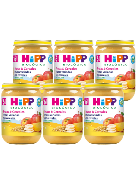 Pack 6 Uds. Tarrito De Frutas Variadas Con Cereales Bio 190 g  de Hipp