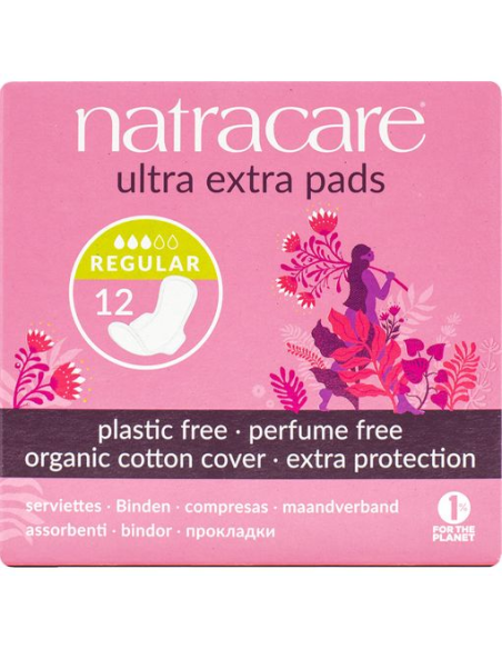 Pack 12 Uds. Compresa Ultra Extra Regular C/Alas 12/u  de Natracare
