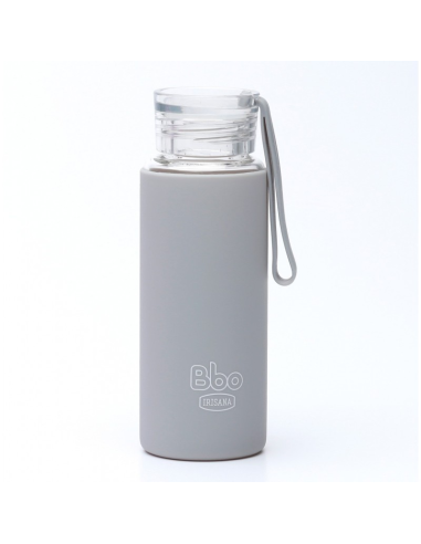 Botella Bbo4 Mini-Gris  Borosilicato Silicona 330 Ml de Irisana