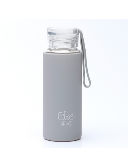 Botella Bbo4 Mini-Gris  Borosilicato Silicona 330 Ml de Irisana
