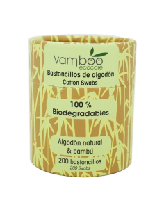 Bastoncillos Algodon Bambu 200 U de Vamboo