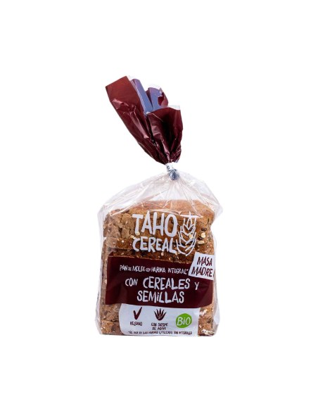 Pan De Molde Integral Con Cereales Y Semillas Con Masa Madre Bio, 400 G de Taho Cereal