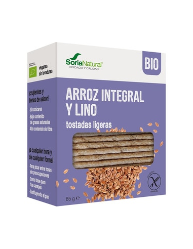 Pack 2 Tostadas Arroz y Lino Alecosor Soria Natural Saludable