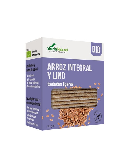 Pack 2 Tostadas Arroz y Lino Alecosor Soria Natural Saludable