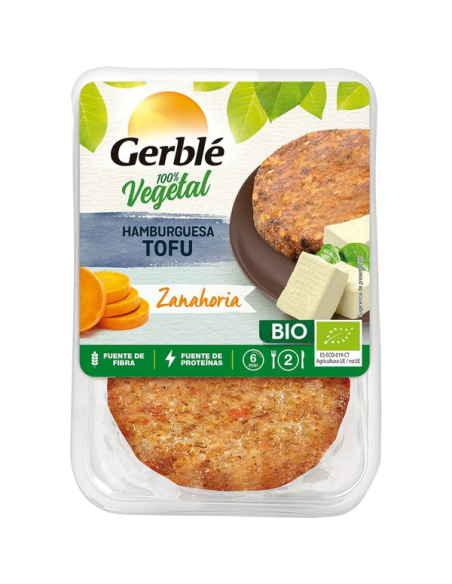 Hamburguesa de tofu y zanahoria 2 unidades saludables y veganas