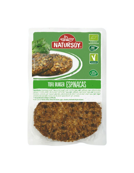 Hamburguesa de tofu y espinacas 2 und. | Salud y sabor