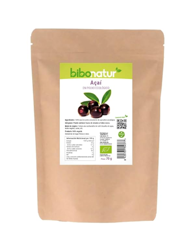 Acai Polvo Bio 70g Bibonatur  Superalimento Natural Saludable