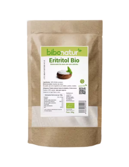 Eritritol Bio 500 g Bibonatur | Endulzante Natural Saludable