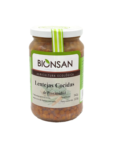 Lentejas Pardinas Cocidas 220Gr. Eco de Bionsan