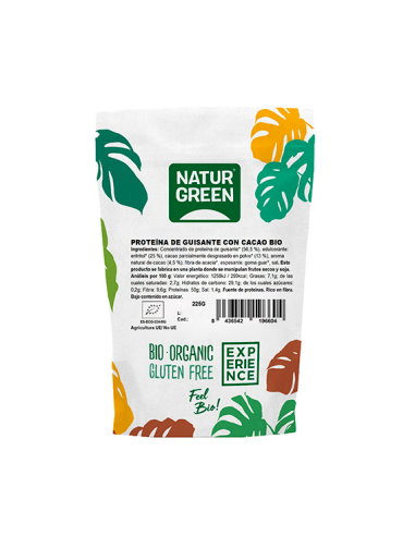 Proteina Guisante Cacao Bio 225 Gramos de Naturgreen