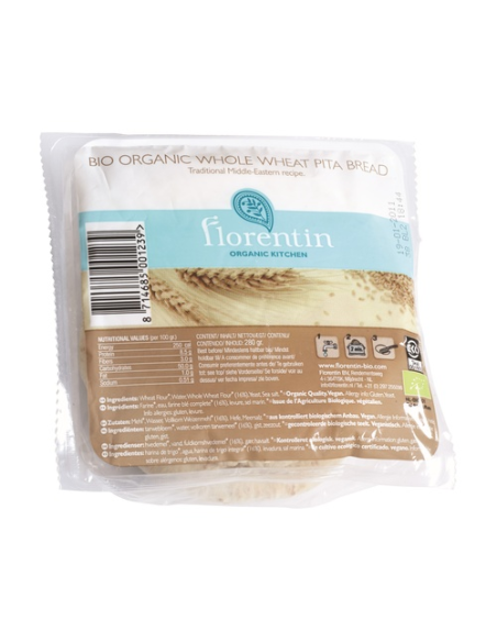 Pan De Pita Integral Bio, 4 Uds. 280 G de Florentin