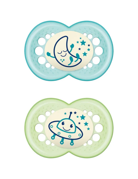 Chupete Night Sili Fisio +6M 2Un Neutro Noche de Mam