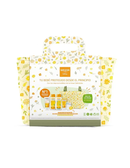 Set de Bienvenido Bebé. Crema de Pañal 75ml + Crema facial 50ml + Champú y Gel de Ducha 200ml + Aceite Corporal 200ml + REGALO