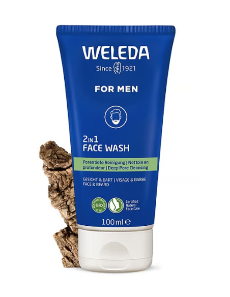 Gel Limpiador 2 en 1 Rostro & Barba (FOR MEN), 100ml  de Weleda