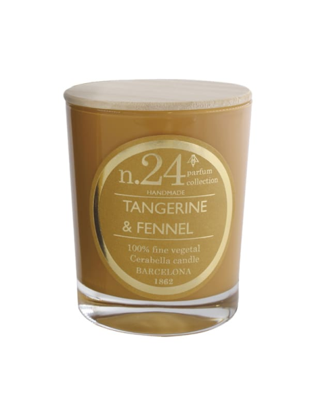 Vela Vaso Perf24 Tangerine-Fennel 7,5x9 cm Cerabella