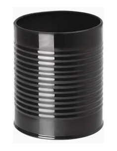 Taza de metal galvanizado, negro, expositor de cepillos, etc, ø 10x9,5cm de Redecker