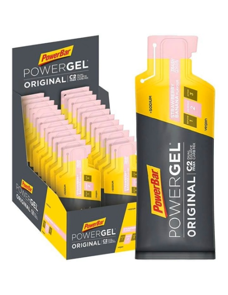 Powergel Strawberry/Banana Cajita 24 Unid 41Gr de Power Bar