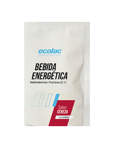 Polvo Bebida Energética Fresa con Cafeína 80g Ecolac