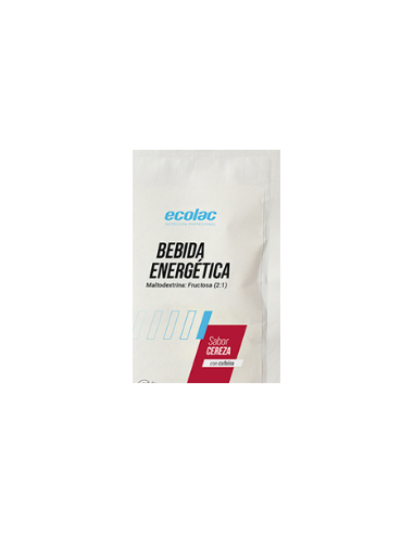 Polvo Bebida Energética Fresa con Cafeína 80g Ecolac