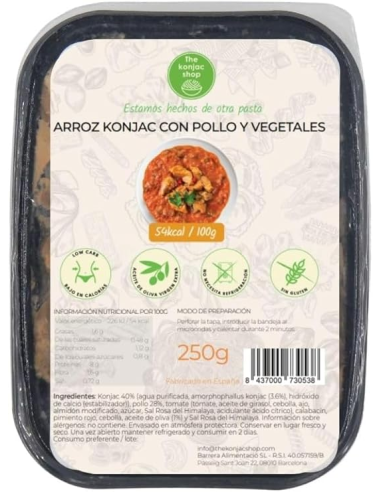Arroz Konjac Con Pollo Y Vegetales 250 Gr. de The Konjac Shop