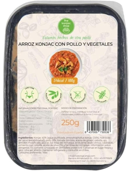 Arroz Konjac Con Pollo Y Vegetales 250 Gr. de The Konjac Shop