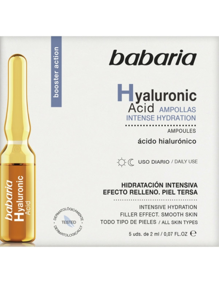 Ampollas Ácido Hialurónico Babaria 5 Unidades Hidratación
