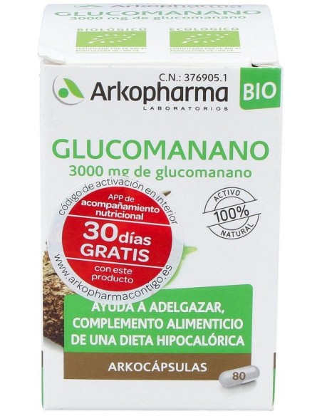 Glucomanano 80 Arkocápsulas  Control Natural del Peso Saludable