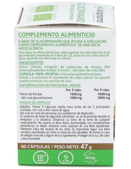 Glucomanano 80 Arkocápsulas  Control Natural del Peso Saludable