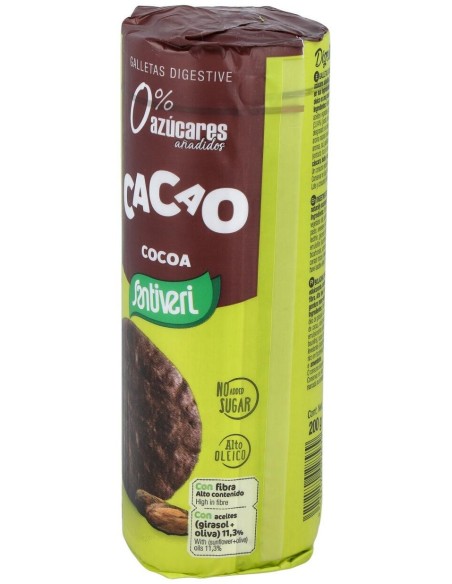 Galletas Integrales Cacao 0% Azucares 200Gr. de Santiveri