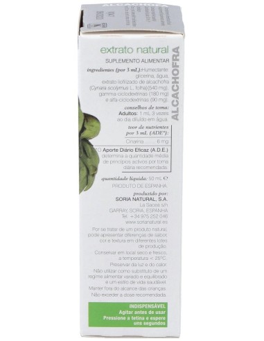 Ext. Alcachofa Xxi 50Ml. S/Al de Soria Natural