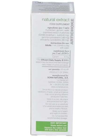 Ext. Alcachofa Xxi 50Ml. S/Al de Soria Natural