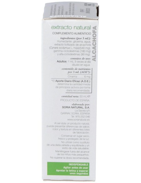 Ext. Alcachofa Xxi 50Ml. S/Al de Soria Natural