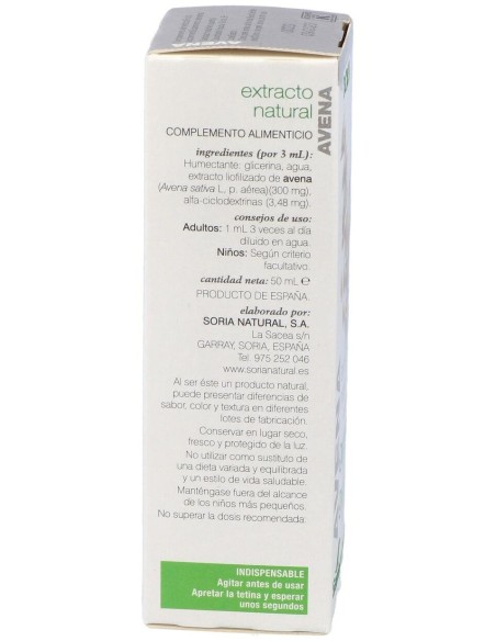Ext. Avena Xxi 50Ml. S/Al de Soria Natural